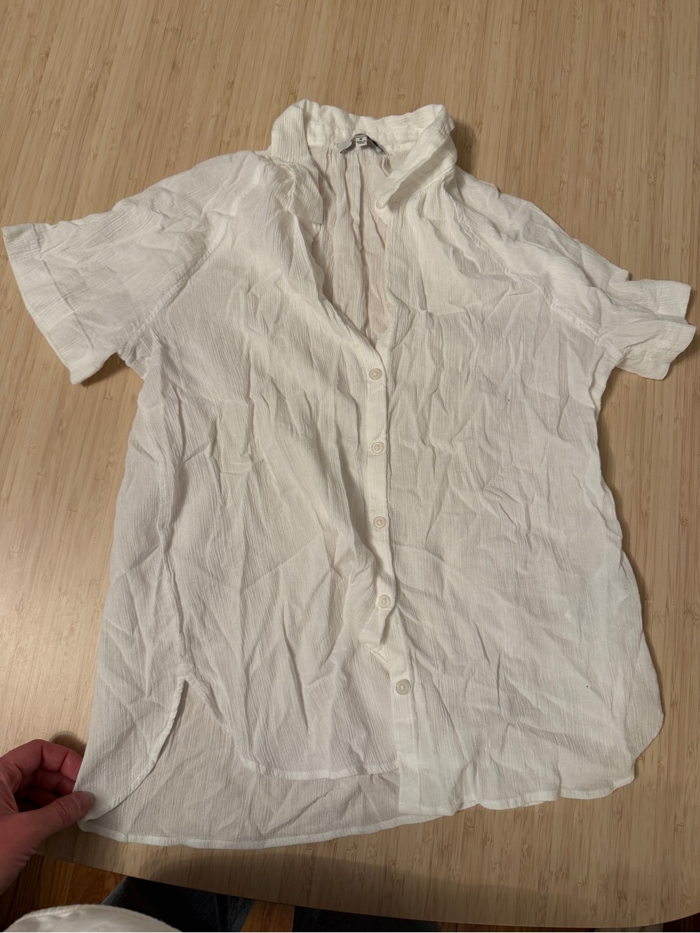 Madewell Lightweight Ivory Button-Up Short Sleeve Blouse